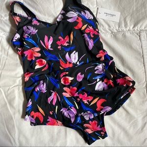 Snowbird sarong front, one piece swimsuit - sz 14